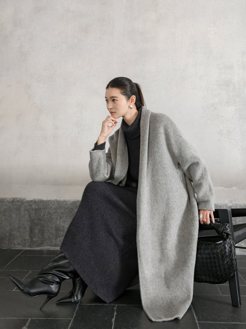 Refined Wool Belted Coat